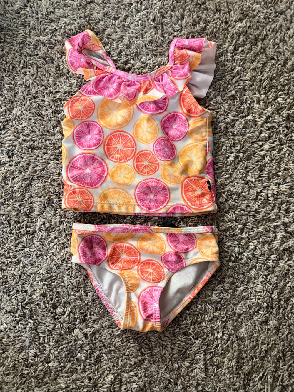 Nautica Pink & Orange Citrus Ruffle Tankini Set